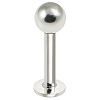 925 Sterling Silver Internally Threaded 16 Gauge Lip Labret with Ball - Tragus Bar Piercing - Labret Stud Helix - Tragus Piercing Jewelry