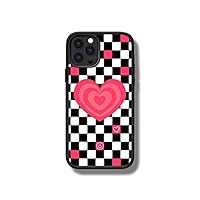 Plaid Heart Silicone Case for iPhone 13 11 12 Pro Max 7 8 Plus X XS XR SE 2020 Heart Shape Anti-Slip Case,red,for iPhone 7Plus/8Plus