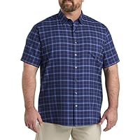 Harbor Bay by DXL Men's Big and Tall Microfiber Medium Plaid Sport Shirt