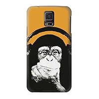 R2324 Funny Monkey with Headphone Pop Music Case Cover for Samsung Galaxy S5
