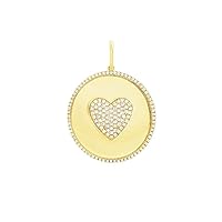 Designer Disc Heart Diamond 925 Sterling Silver Charm Pendant,Beautiful Disc Heart Silver Diamond Charm Pendant,Handmade Pendant Jewelry