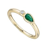 Natural Emerald Gemstone Solid 925 Sterling Silver Gold Plated Wedding Band Silver Ring