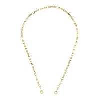 14ct Yellow Gold 3.6mm Split Hollow Paperclip 90x90 Jewelry Gifts for Women - 51 Centimeters
