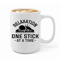 Acupuncture Coffee Mug 15oz White -Relaxation one stick - Chiropractors Physical Therapists Physician Assistants Naturopathic Physicians Massage Therapists.