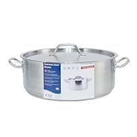 China SSBZ-20 Stainless Steel Brazier with Lid 20 Qt. - 1 Set