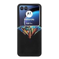 jjphonecase RW3842 Abstract Colorful Diamond PU Leather Flip Case Cover for Motorola Razr 40 Ultra
