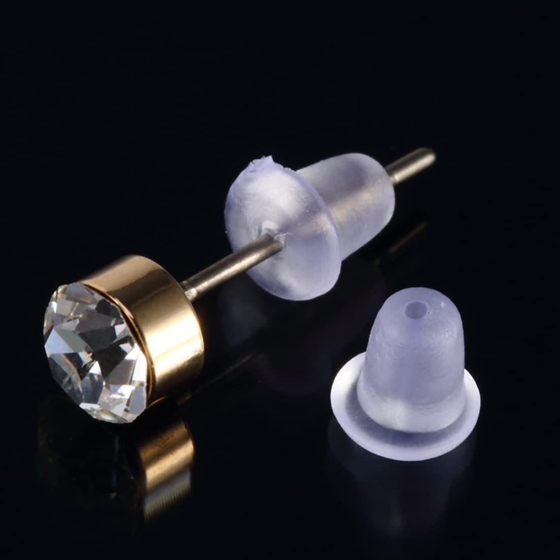 100Pcs Ear Plugs Replacement Clear Rubber Bullets Soft Earring Backs Ear Nuts Earring Keeper Lovely and Attractive