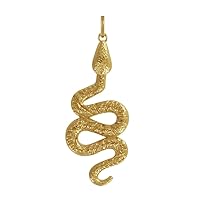 Gold Plated Pendant Long Snake