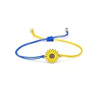 Lucky Daisy Braided Bracelet For Women Men Friendship Fashion Yellow And Blue Rope Handmade Ukrainian Flag Peace Bracelet Jewelr Nice