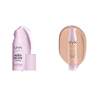 NYX PROFESSIONAL MAKEUP Marshmellow Smoothing Primer, Vegan Face Primer, 10-In-1 Skin Benefits & Bare With Me Concealer Serum, Up To 24Hr Hydration - Light