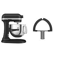KitchenAid® 7 Quart Bowl-Lift Stand Mixer, Cast Iron Black & KDF7B Double Flex Edge Beater for Select Bowl-Lift Stand Mixers, Silver