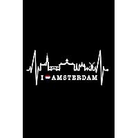Amsterdam Notebook: Amsterdam Skyline Dutch Heartbeat Journal & Diary Netherlands Love Holland (Ruled Paper, 120 Lined Pages, 6