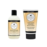 Dionis Milk & Honey Scented Bath and Body Bundle - Contains Whipped Body Scrub (6 oz) & Lotion (8.5 oz) - Goat Milk Skincare - Made in the USA - Cruelty-free and Paraben-free