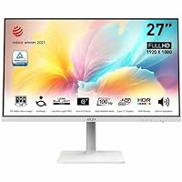 MSI Modern MD2712PW 27-inch IPS 1920 x 1080 (FHD) Computer Monitor, Adaptive-Synch, HDR Ready, HDMI, USBC 15W Power Delivery, Speaker, VESA Mountable, Height Adjustable, 1ms, White