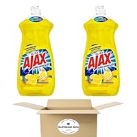 Ajax Ultra Super Degreaser Liquid Dish Soap Lemon - 28 Fluid Ounce - Pack of 2 (56 fl oz in total)