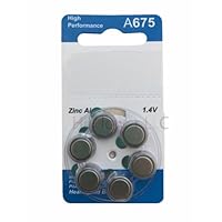 12 Pieces A675 Size 675 p675 675 PR44 Card 1.45V Heavy Duty Long Duration Hearing Aid Zinc Air Prime Battery