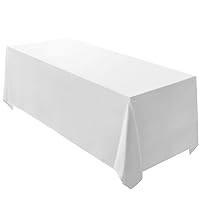 Surmente Tablecloth 90 x 132-Inch Rectangular Polyester Table Cloth for Weddings, Banquets, or Restaurants (White) ……
