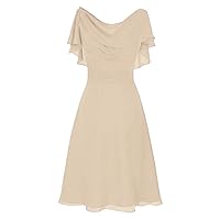 Women Dresses Formal Wedding Bridesmaid one-Shoulder Chiffon Party Prom Cocktail Casual Dress
