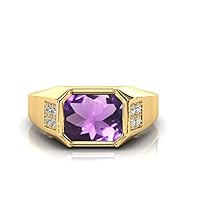 2.50 Carat Handcrafted Finger Ring With Beautifull Stone Men & Women Jewellery Collectible katela/jamuniya ring Gold Plated for unisex With Lab-Certified, Gold plated, Amethyst