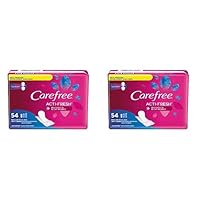 Carefree Body Shape Pant Liners, Regular, Multicolor Unscented 54 Count (Pack of 2)