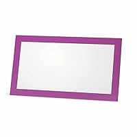 Violet Place Cards - Flat or Tent Style - 10 or 50 Pack - White Blank Front Solid Color Border Placement Table Name Dinner Seat Stationery Party Supplies Occasion Event Holiday (10, Flat Style)