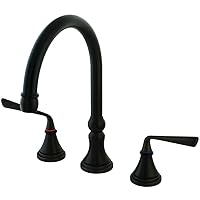 Kingston Brass KS2795ZLLS Silver Sage Widespread Kitchen Faucet, 8 to 16 Inch Center, Oil Rubbed Bronze