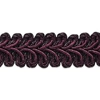 Alice Classic Woven Braid Trim, 1/2-Inch Versatile Trim for Sewing, Washable Decorative Trim for Costumes, Home Decor, Upholstery, 20-Yard Cut, Eggplant