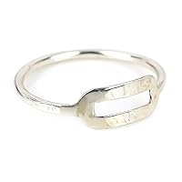 Midi Ring Rectangle Silver ring for unisex Charm band (6)
