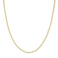 14k Yellow Gold 3mm Bead Chain Necklace Lobster Lock Closure Jewelry Gifts for Women - Length Options: 18 20 22