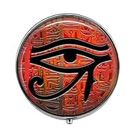 Red Egyptian Eye Eye of Horus Symbol of Protection - Art Photo Pill Box - Charm Pill Box - Glass Candy Box