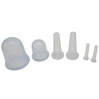 Anti Cellulite Vacuum Silicone Massage Cupping Cups – 6pcs Set for Large Body, Normal Body, Face and Eye Massage