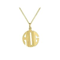 Rylos Necklaces For Women Gold Necklaces for Women & Men 925 Sterling Silver or Yellow Gold Plated Silver Monogram Necklace Personalized 15mm Special Order, Made to Order Necklace