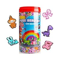 FUNZBO 37000+ 5mm Fuse Beads Kit with 7000+ Pastel Color Refill Jar - 30 Colors with 6 Pegboards & 10 Iron Paper, Crafts for Kids Ages 4-8, Gifts for Kids, Teens & Adults