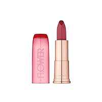 FLOWER BEAUTY Perfect Pout Moisturizing Lipstick - Soothes Lips + Hydrates - Creamy Lip Tint + Natural Looking Shine + Buildable Color - Cruelty-Free + Vegan (Berry More)