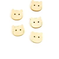 Price per 5 Pieces Sewing Sew On Buttons AD1 Kitten Head for clothes in bulk wood Crafts Boutons