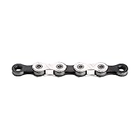 KMC X11 Chain 11-Speed Nickel Plate & Black Mountain Bike/Road/Gravel 11 Speed Chain: Shimano, SRAM, Campagnolo Compatible Missing Link Included