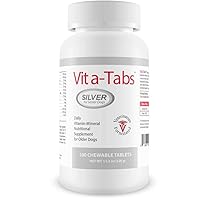 Vita-Tabs Silver for Senior Dogs - Daily Vitamin-Mineral Supplement, Supports Immune System, Bones, Veterinarian Approved, Liver Flavor, 150 Chew Tabs