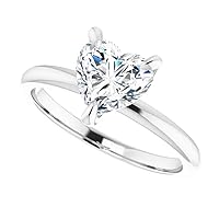 JEWELERYIUM 1 CT Heart Cut Colorless Moissanite Engagement Ring, Wedding/Bridal Ring Set, Solitaire Halo Style, Solid Sterling Silver Vintage Antique Anniversary Bridal Ring Gift for Her