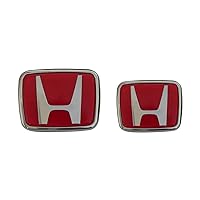 RSX Ipc Front + 1pc Back Red Silver H RSX ACU-r-a OEM Replacement Emblem Badge