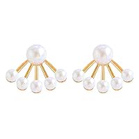 Pearl Earrings for Women 18K Gold Freshwater Cultured Pearl Earrings Gold Pearl Earrings Dangle for Girls Mother Wife