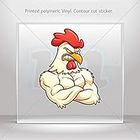 Bodybuilder Rooster Farming Cocks Junglefowl Sticker Decal Vintage Rooster Flavor Fusion Full Color Print (5X3,8)