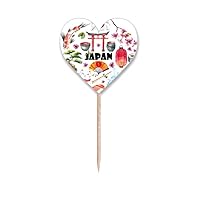 Japan Cute Japanese Style Watercolor Toothpick Flags Heart Lable Cupcake Picks