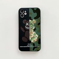 Cartoon Bear Soft Phone Cases for iPhone 11 12 13 Pro Max 12 Mini (Beige)