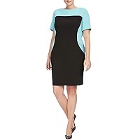 Plus Size Short Sleeve Dress Women Knee Length Sheath Business Casual Dress Work Dress