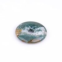 JOE FOREMAN Natural Gemstone Ring Circle Donuts Pendant Charms Beads for Jewelry Making 1Pcs