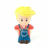 Replacement Figure for Fisher-Price Little People Animal Friends Farm Playset - CHJ51 ~ Replacement Farmer Boy Figure Eddie, Yellow, Red, Blue
