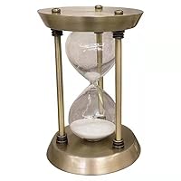 Metal Three-Poster Glass Hourglass Timer Living Room Decoration Ornaments Home Accessories 迷你5分钟白沙 Bronze
