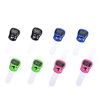 8 Pcs Resettable 5 Digit LCD Electronic Finger Counter Hand Tally (Black, Hot, Green, Blue)