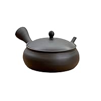 Black Smoked Flat Plain Teapot