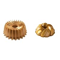 Nordic Ware Brilliance Bundt Pan Gold 75th Anniversary Braided Rope Bundt Cake Pan, Gold (12 Cup Capacity)